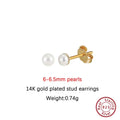 ORSA JEWELS Minimalism 1 pair Freshwater Pearl Ear Stud Real Pearls Stud Earrings 925 Silver Round Natural Pearl Ear Stud GPE104