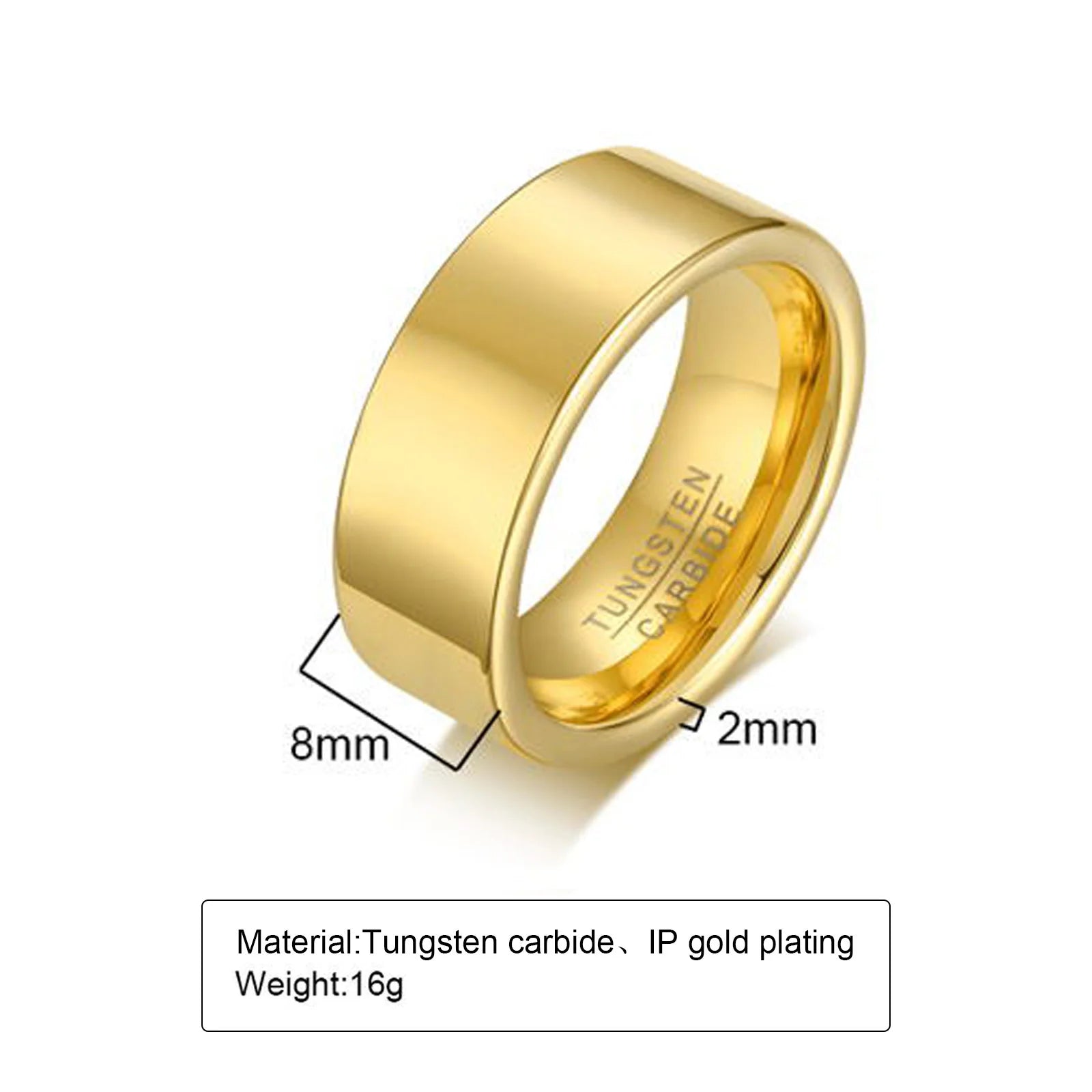 2/4/6/8mm Tungsten Carbide Ring for Men Women,Gold Plated Stacker Band, Pinky Ring Thumb Rings,Mid Finger Rings Gift