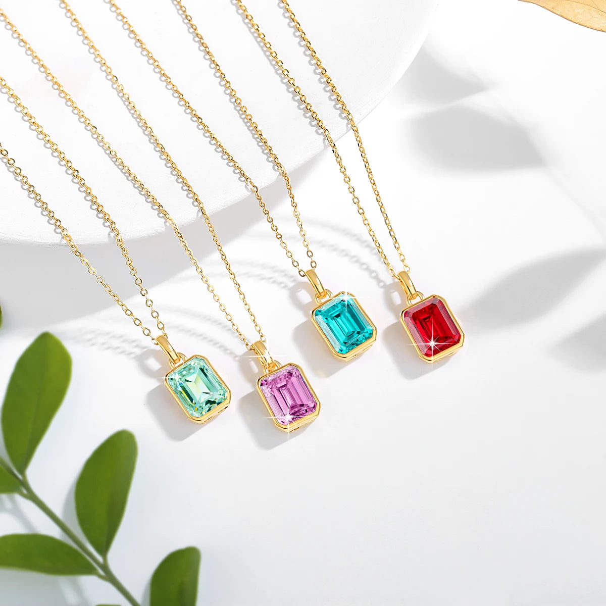 18K Gold 4CT Lab Grown Ruby Sapphire Necklace Au750 Lab Grown Emerald Pendant 100% Genuine for Women Man Anniversary Fine Jewelr