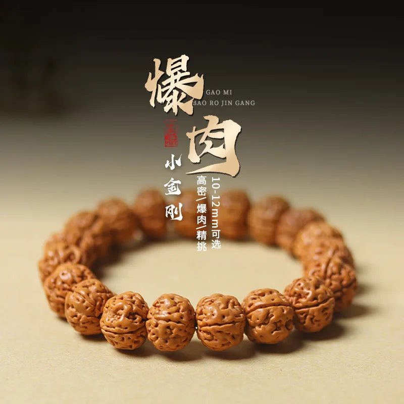 Tai Sui Vajra Bodhi Seed Bracelet Zodiac Guardian Deity Themed Wenwan Walnut Polishing Buddhist Beads Hand Jewelry Unisex