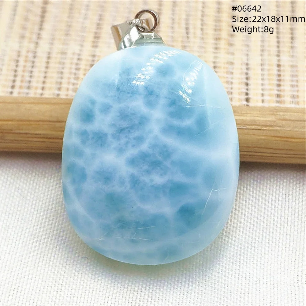Natural Blue Larimar Heart Pendant Necklace Gemstone Women Men Larimar 17.5*19mm 18K Gold Love Larimar Fashion Jewelry AAAAAA