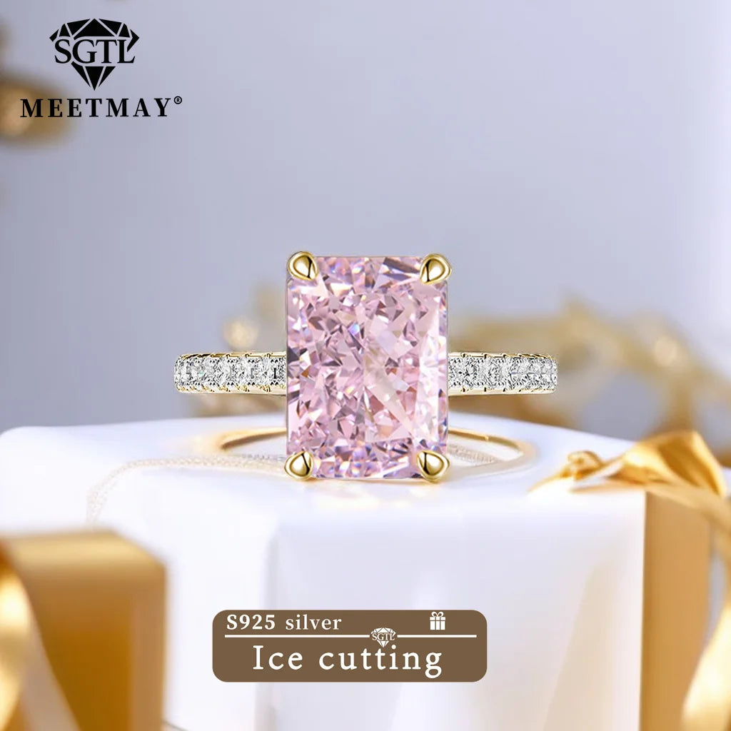 S925 Sterling Silver Tanzanite Blue Zircon Sparkle 5A Good Quality Ice Cut High Carbon Diamond Ladies Ring Fine Jewelry Women