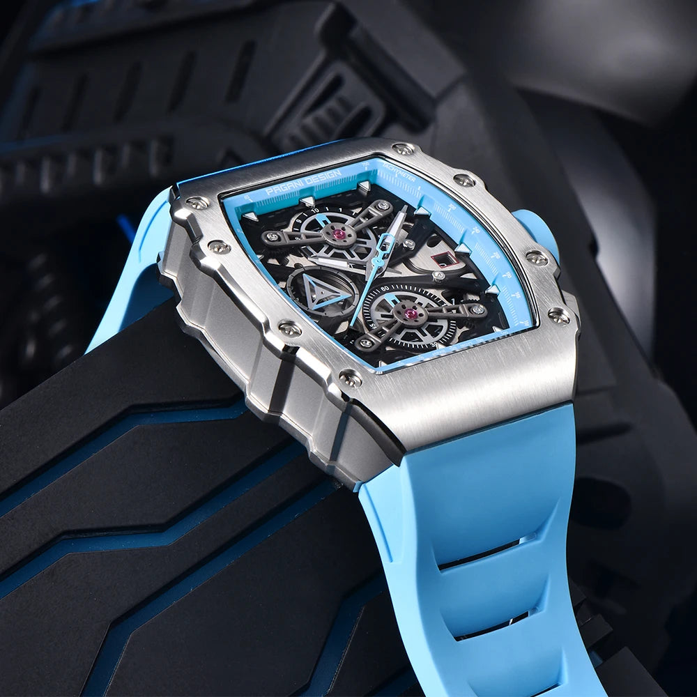 PAGANI DESIGN New 40MM Bucket Shaped Hollow Leisure Fashion Men's Quartz Watch Sapphire Glass Quartz Watch Clock
