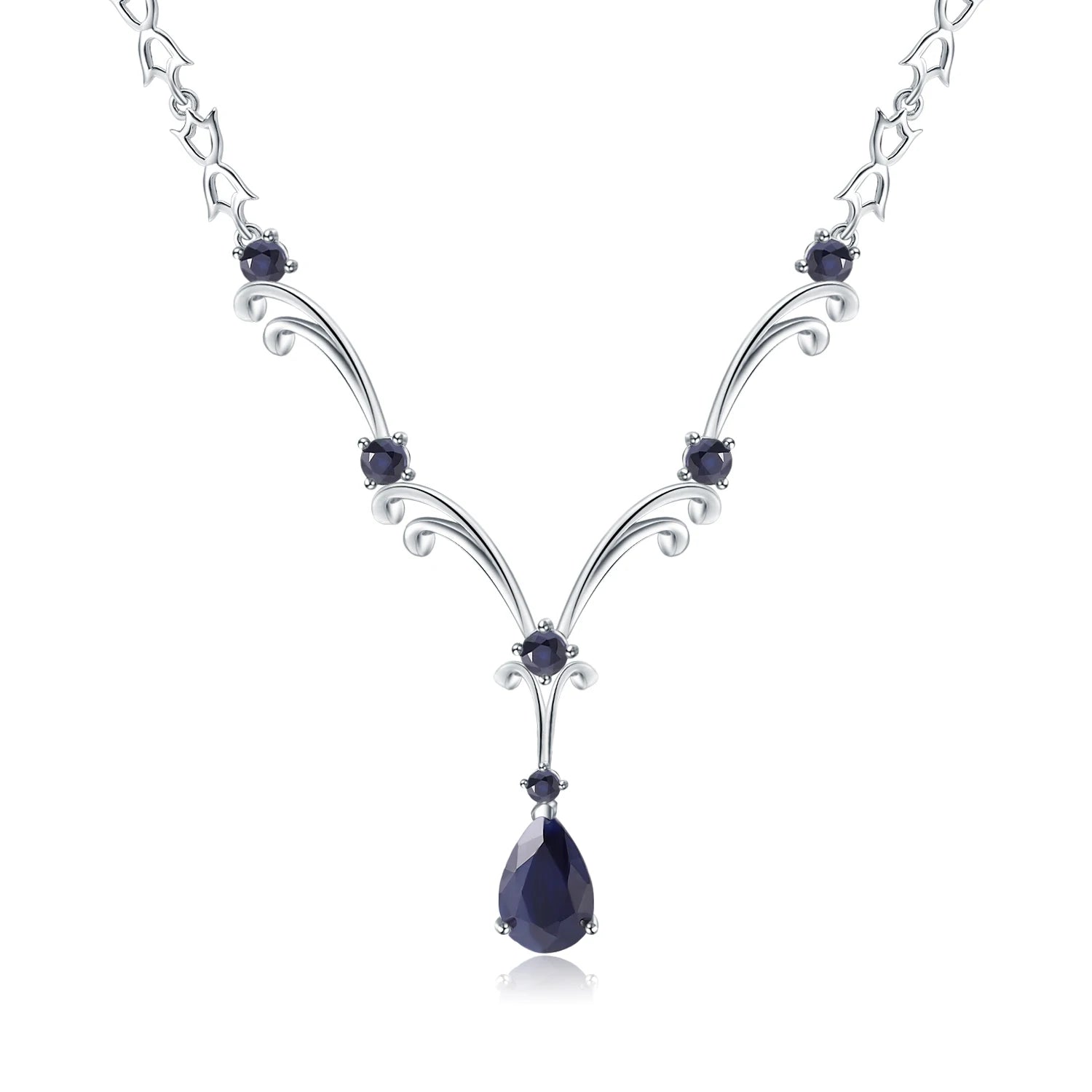 GEM'S BALLET 5.31Ct Natural Sky Blue Topaz Gemstone Pendant Necklace for Women Luxury 925 Sterling Silver Vintage Fine Jewelry