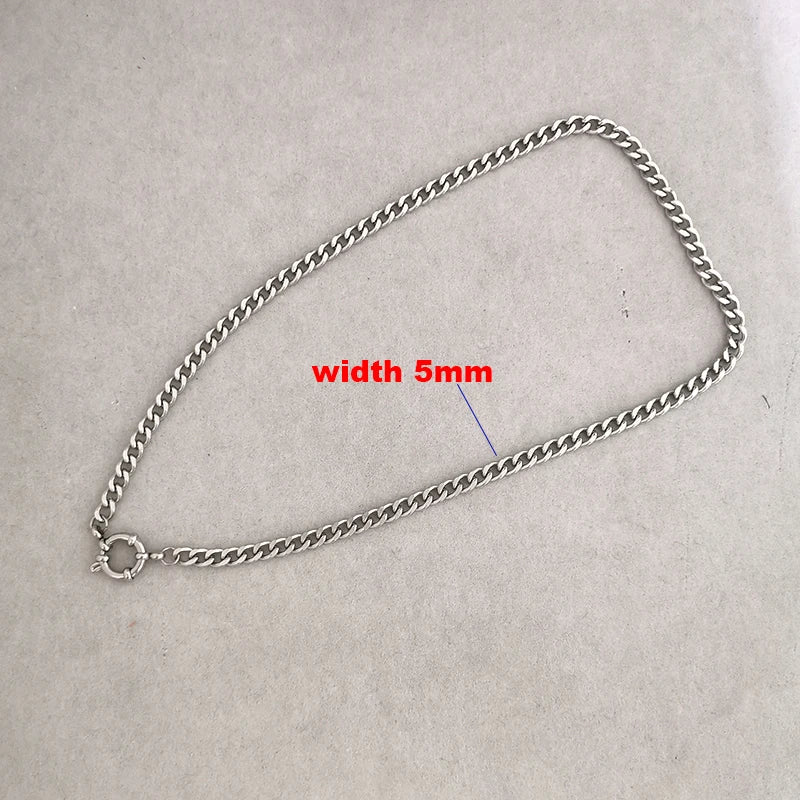 Spring Sailor Clasp Necklace Women Men Choker Stainless Steel Geometric Paperclip Link Chain Rolo PVD Gold Color Wholesale