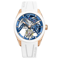 AGELOCER Original Tourbillon Watch Ceramic Bezel Men's Vogue Luxury Skeleton Manual Mechanical Watch Birthday Gift for Men