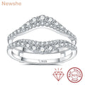 Newshe Certified Moissanite 925 Sterling Silver Ring Enhancer for Women Engagement Wedding Band Size 5-10