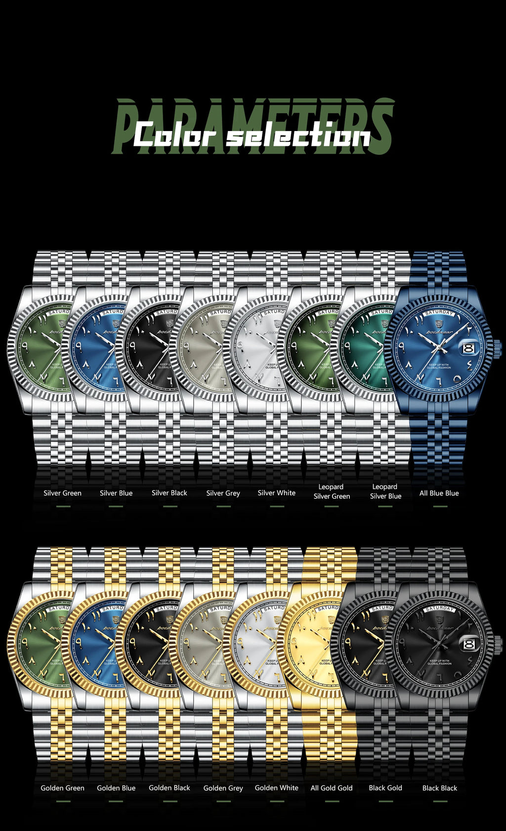 POEDAGAR Business Casual Male Clock Waterproof Date Week Fashion Men's Watch Stainless Steel Quartz Watches For Men Reloj Hombre