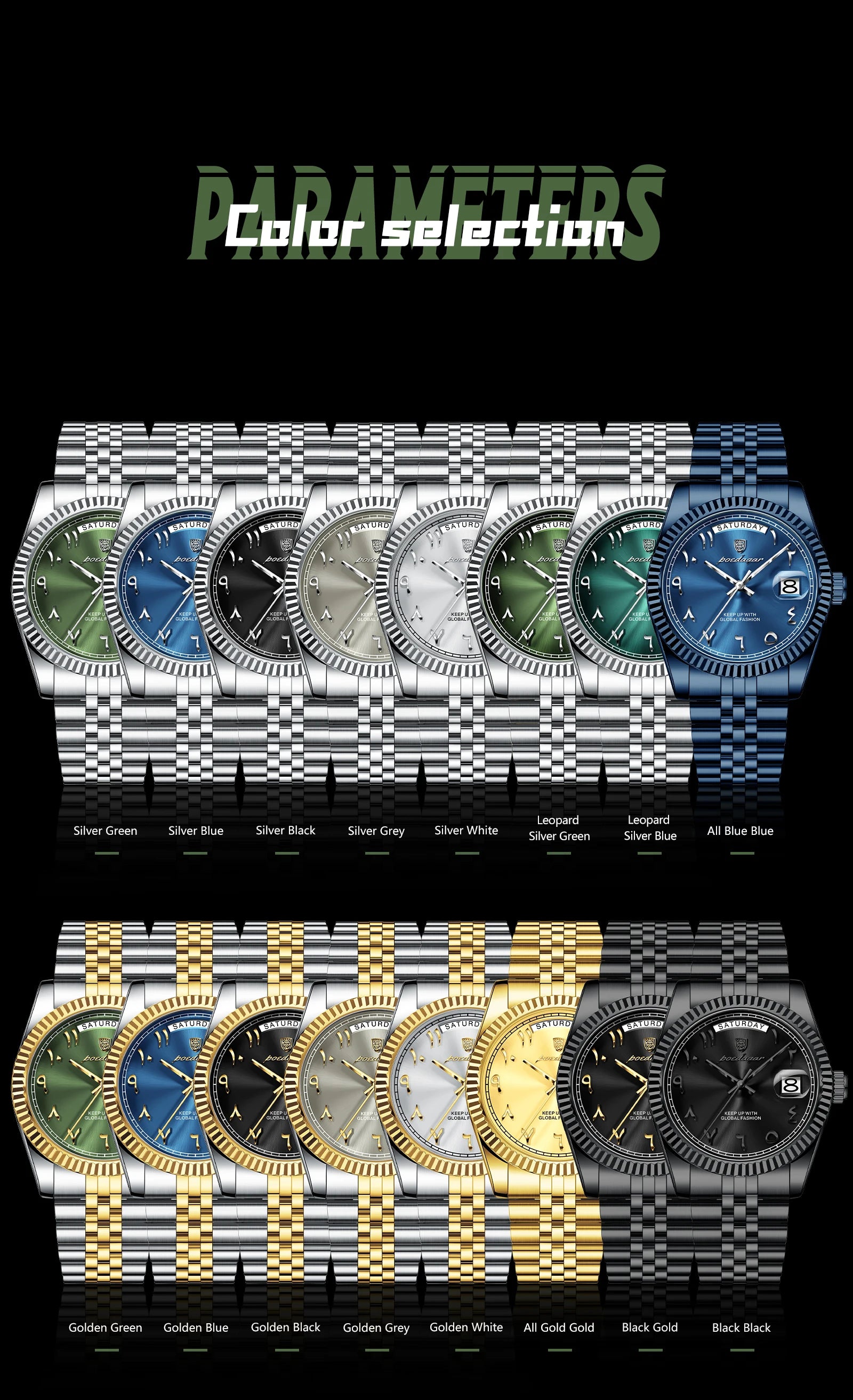POEDAGAR Business Casual Male Clock Waterproof Date Week Fashion Men's Watch Stainless Steel Quartz Watches For Men Reloj Hombre