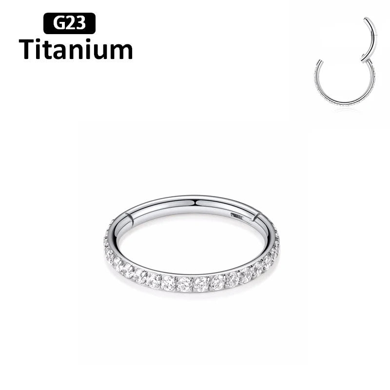 ASTM F136 Titanium Piercing Hinged Segment Septum Hoop Nose Rings Clicker Ear Cartilage Tragus Helix Conch Body Jewelry Earrings
