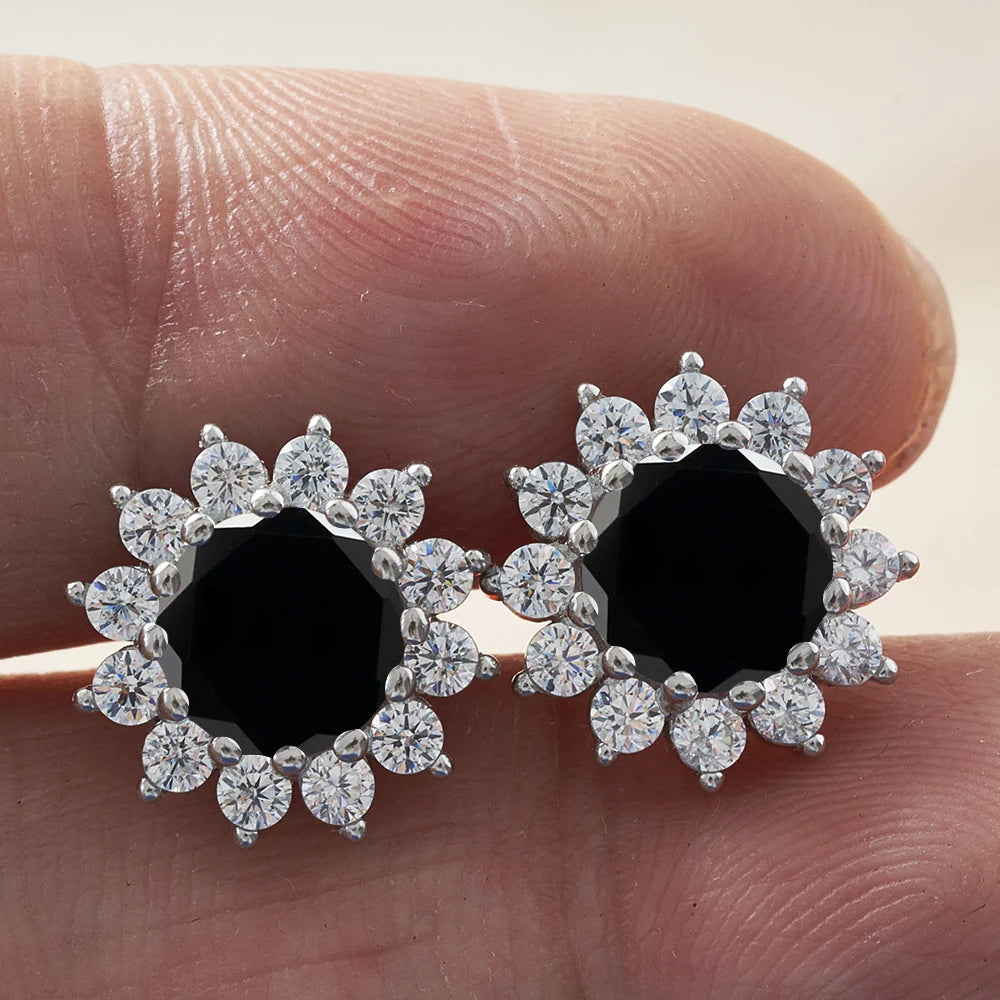 1.0 Ctx2 Pcs D Color VVS Women Moissantie Stub Earring 925 Sterling Silver Female Jewelry Women's Wedding Party Dating Gift