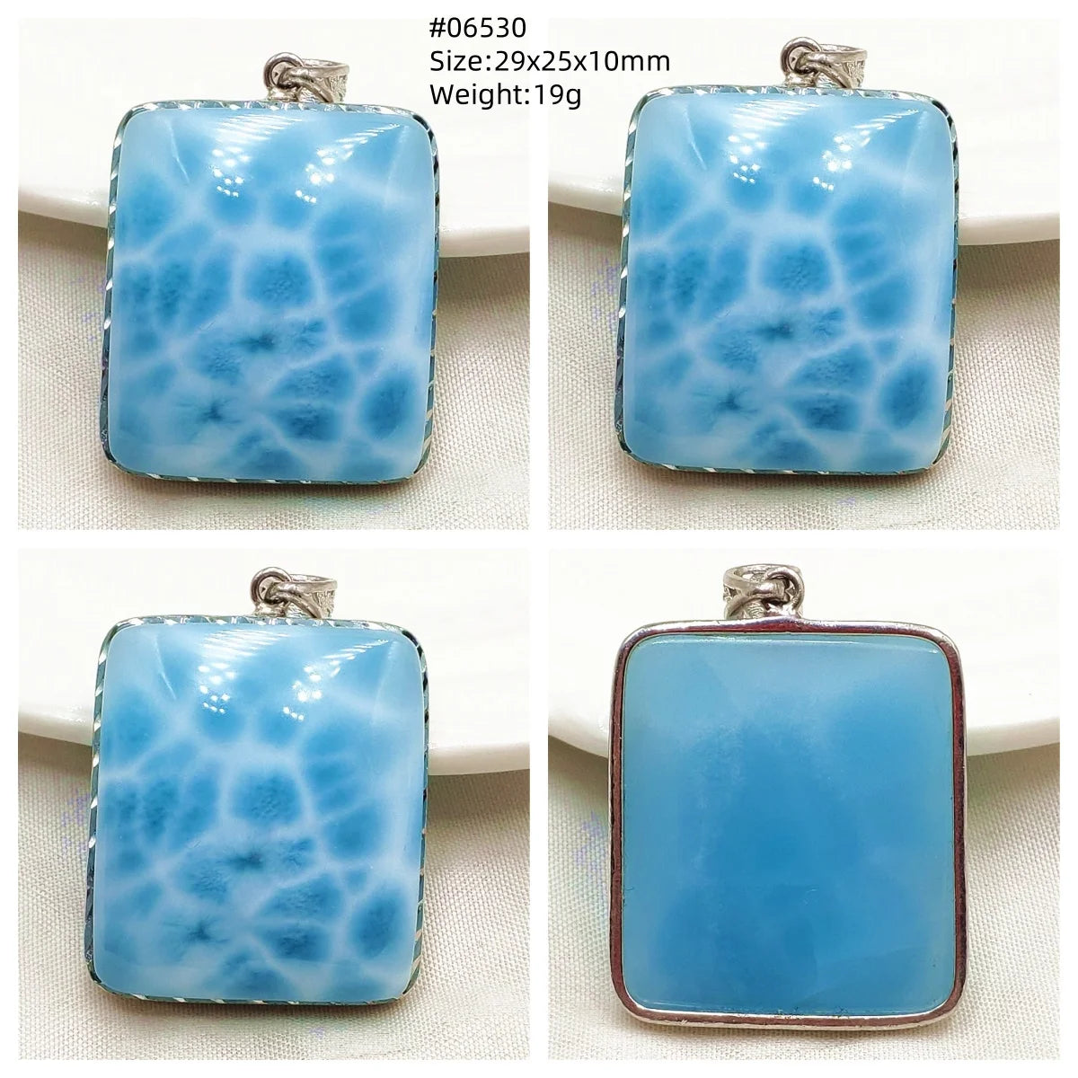 Natural Blue Larimar Heart Pendant Necklace Gemstone Women Men Larimar 17.5*19mm 18K Gold Love Larimar Fashion Jewelry AAAAAA