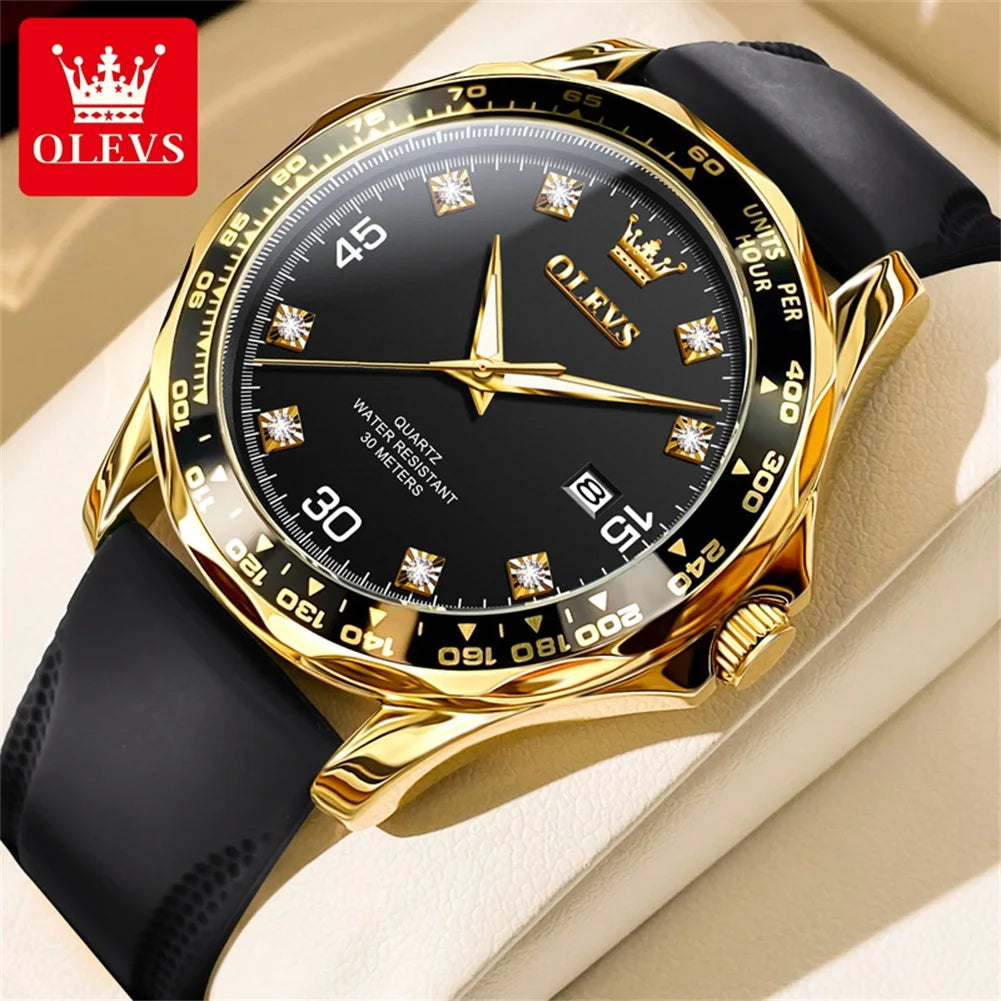 OLEVS Original Men's Quartz Watch Luxury Fashion Green Water Ghost Waterproof Men's Watch Top Class Business Sports Men's Watch