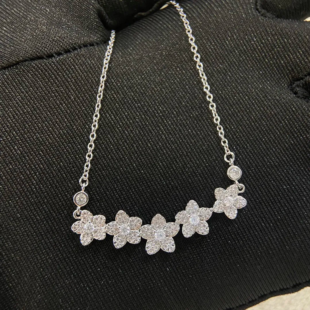 S925 Silver Women's Necklace, Fashionable Design Pentagram and Butterfly Pendant Necklace, Holiday Gift
