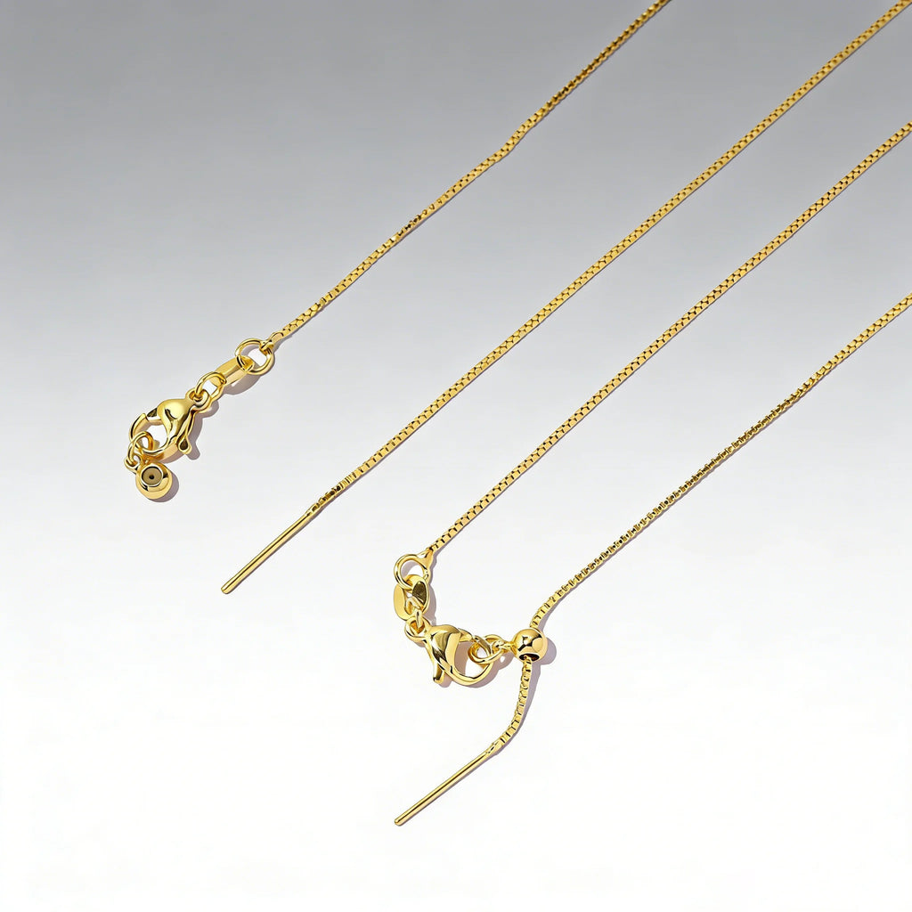 100pcs/lot 18k Gold Plated Removable Adjustable Box Chain Necklace For Women DIY Charm Pendant Jewelry Making Wholesale