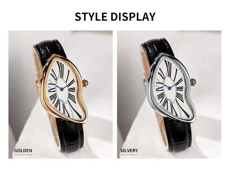 Fashionable trendy and individual genuine leather wristwatch water-resistant casual quartz watch