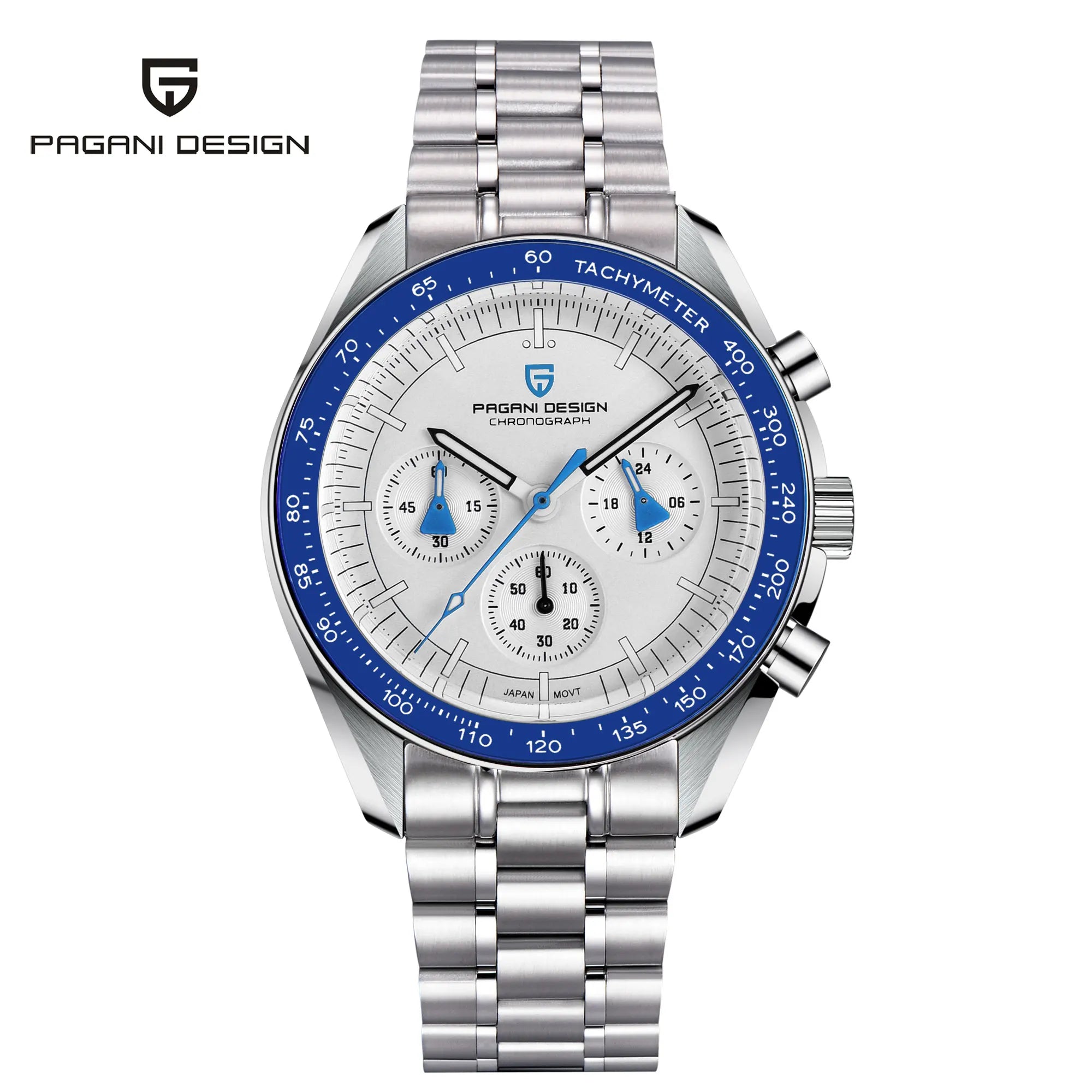 PAGANI DESIGN Silver Gold Moon Watches Luxury Quartz Watch For Men Auto Date Chronograph AR Sapphire crystal watch Men 2025 New