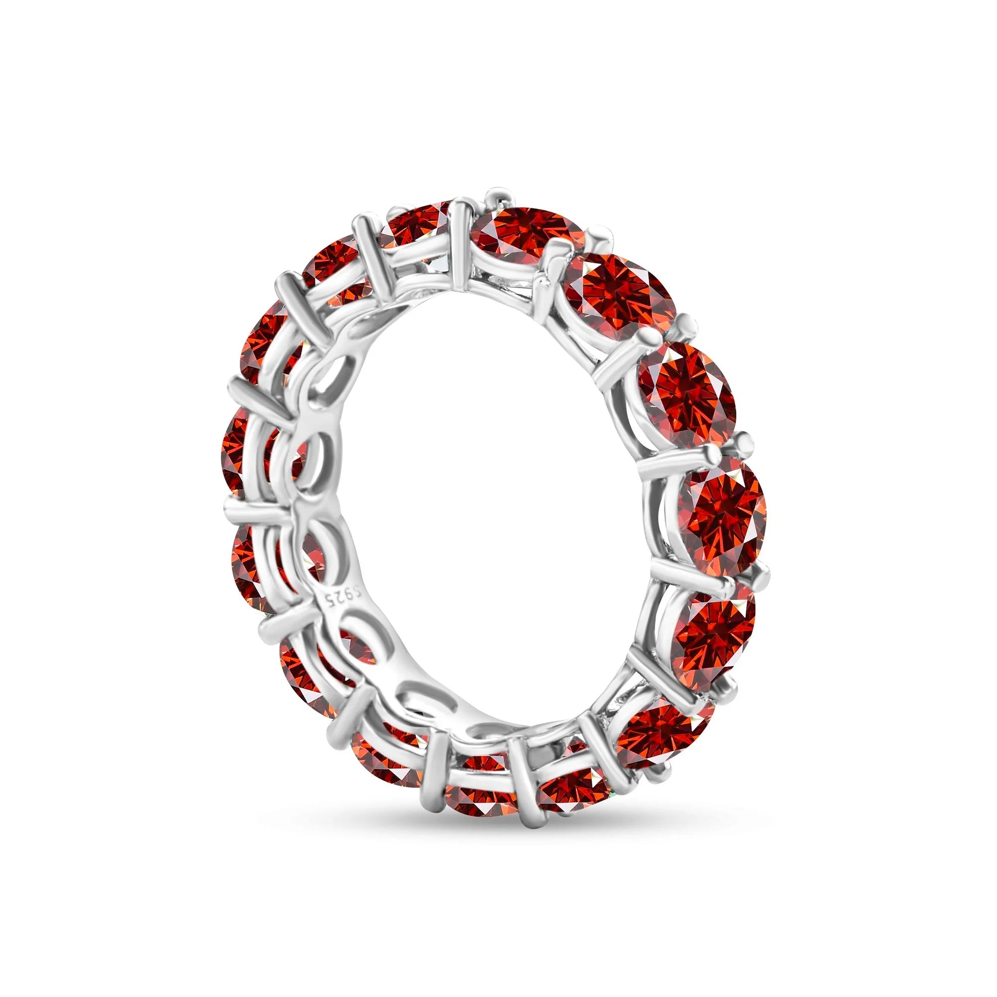 5mm 7ct Colorful Moissanite Ring 925 Sliver Plated With White Gold Wedding Band Eternity Band Engagement Rings For Women Jewelry