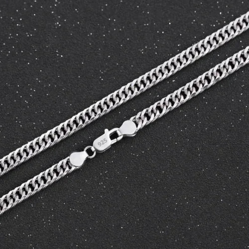 Hot fine Width 6MM chain 925 Sterling Silver Necklaces for Women Men Charm fashion Jewelry wedding Party Holiday gift 45-60cm