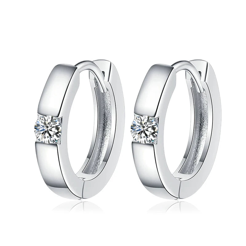 Tezzc D Color Moissanite Earring S925 Sterling Sliver Plated White Gold Hoop Earring for Women Wedding Party Jewelry wholesale