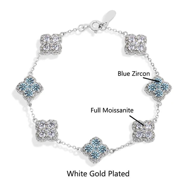 MINTYBOX S925 Sterling Silver Full Moissanite Bracelets D VVS1 Lab Diamond for Women 18k Gold Plated Engagement Jewelry Gift
