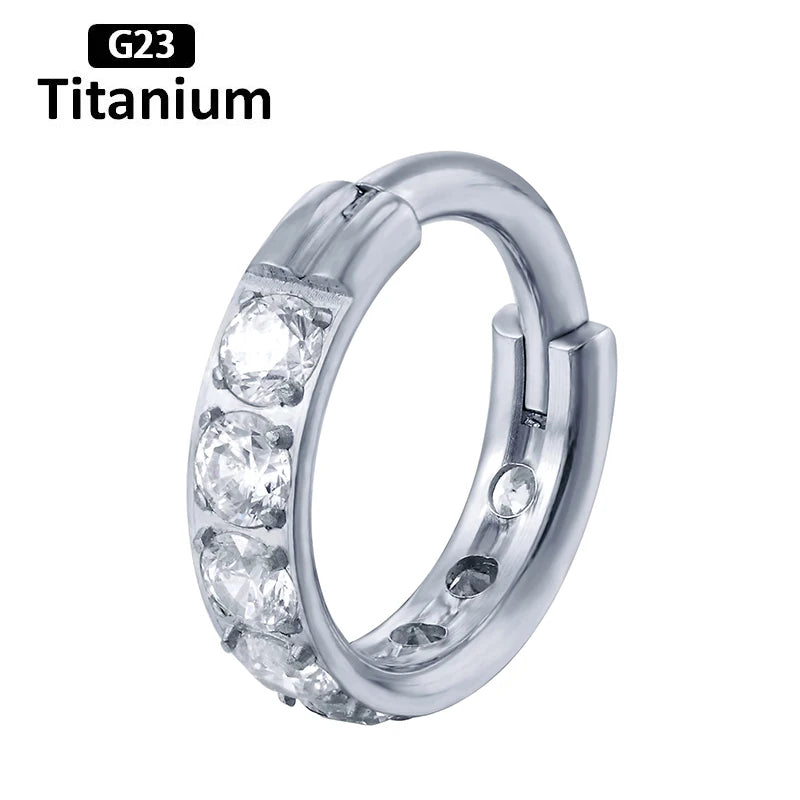 ASTM F136 Titanium Piercing Hinged Segment Septum Hoop Nose Rings Clicker Ear Cartilage Tragus Helix Conch Body Jewelry Earrings