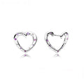 100%925 pure silver classic water-drop heart-shaped round stud earrings Perfect jewelry gift for women's birthday presents