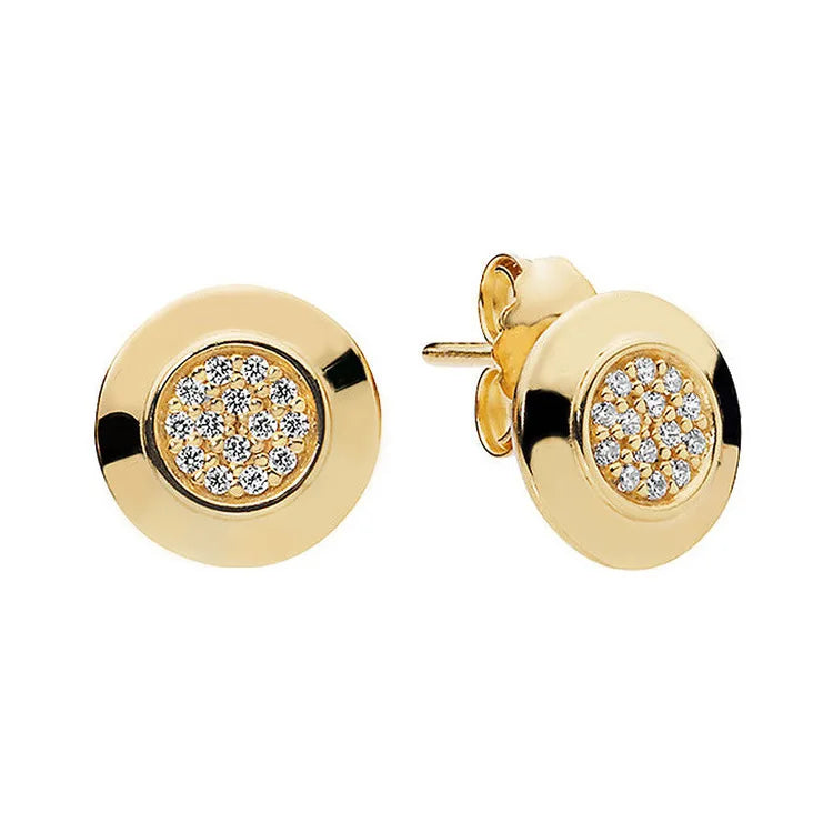 100%925 pure silver classic water-drop heart-shaped round stud earrings Perfect jewelry gift for women's birthday presents