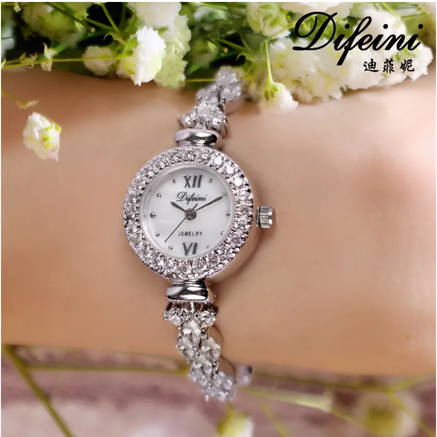 Royal Crown Women's Watch Japan Quartz Hours Fine Fashion Bracelet Jewelry Band Shell Luxury Rhinestones Girl Birthday Gift