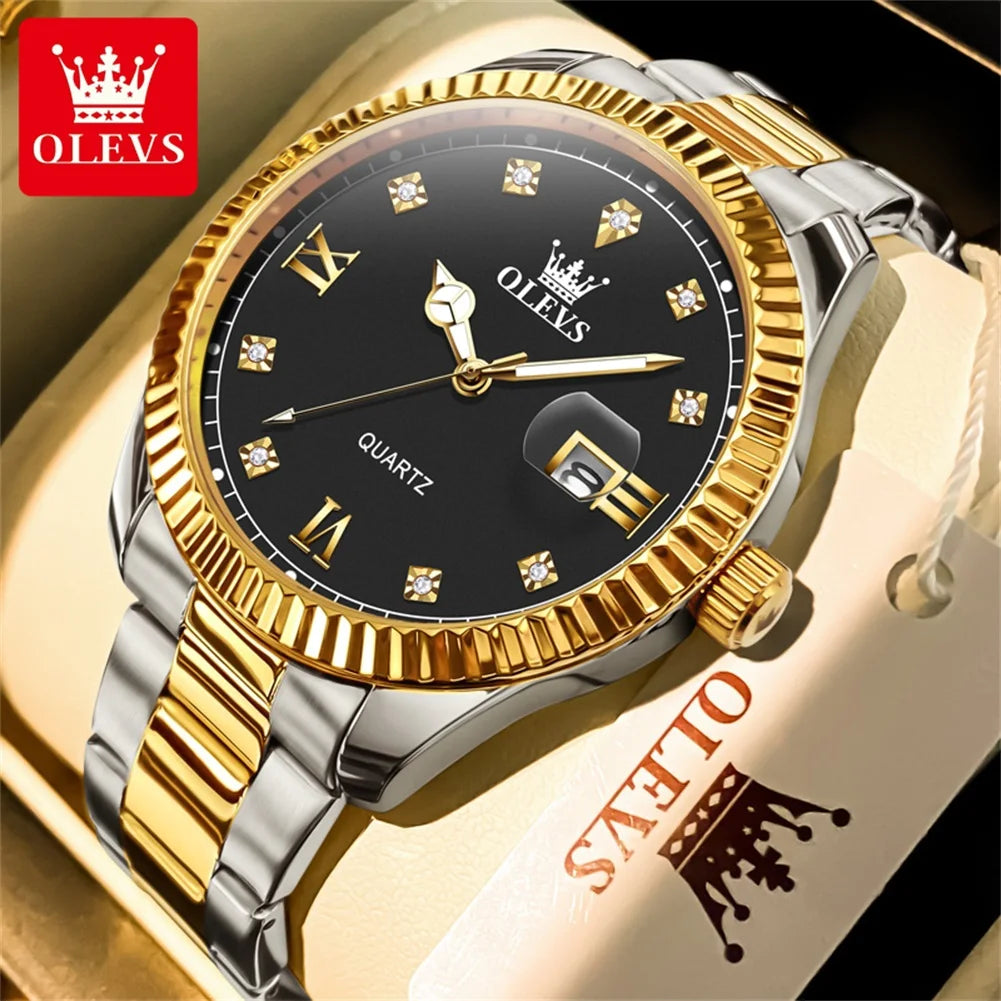 OLEVS 3623  Mens Watch Original Business Luxury Simple Brand Quartz Watch Waterproof Luminous Watch For Man Automatic Date Reloj