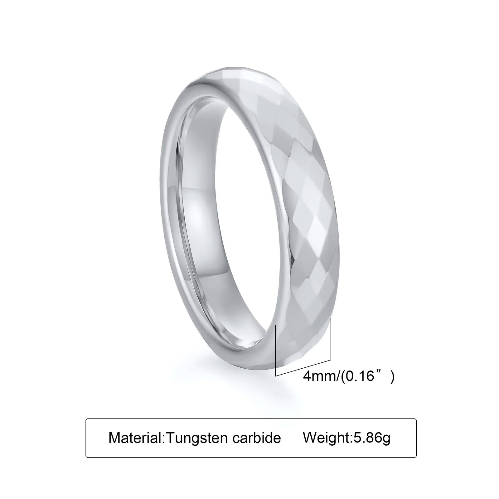 Men Faceted Wedding Band,Tungsten Engagements Promise Ring For Mens,Multifaceted Geometric Ring
