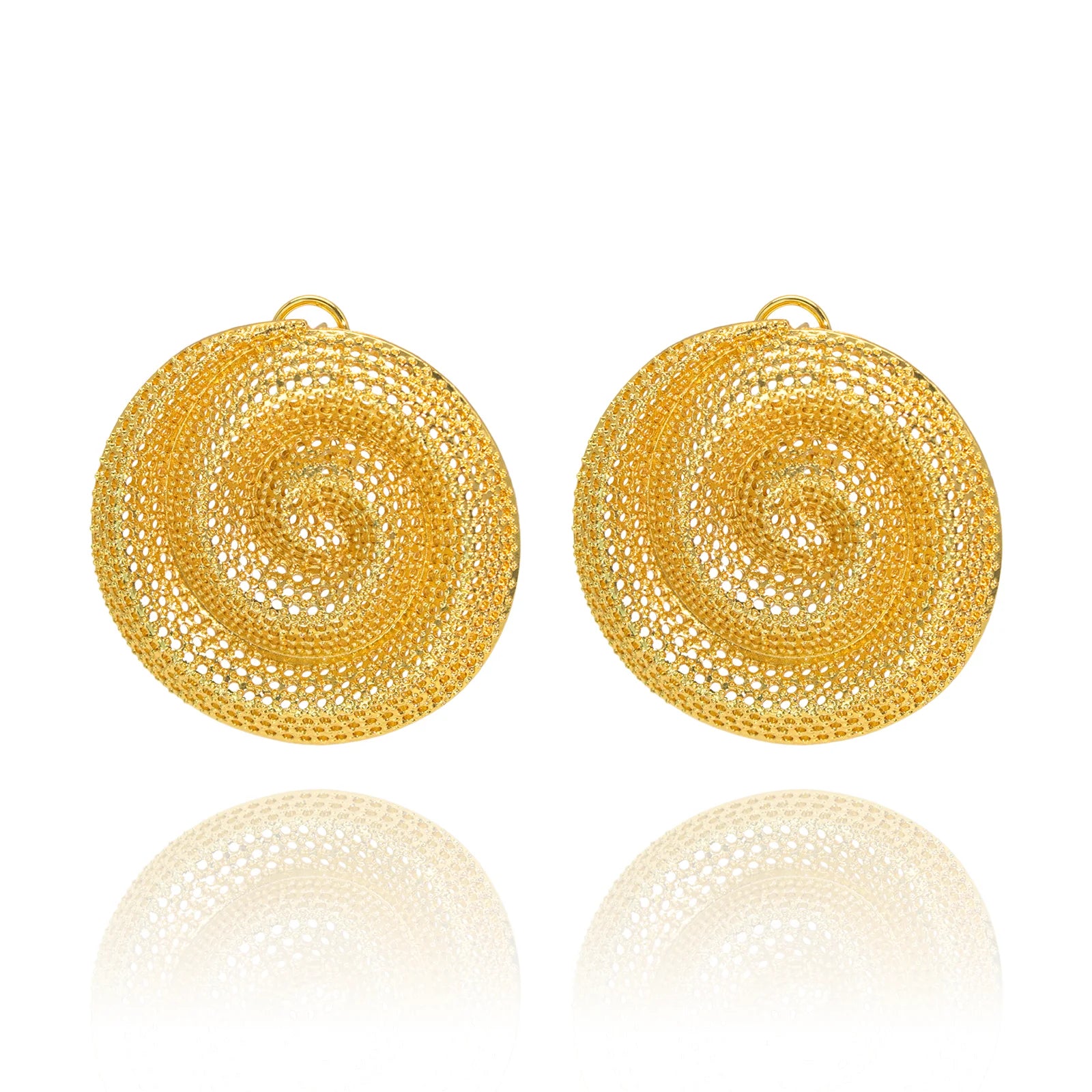 YTJX Hollow Circular Rotating Geometric Big Earrings Exaggerated Jewelry Accessories Daily Wear As Valentine's Day Gift For Wome