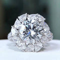 Luxury 3CT Moissanite Engagement Ring with Certificate Sparkling Diamond 925 Sterling Silver Wedding Band Jewelry Ring For Women