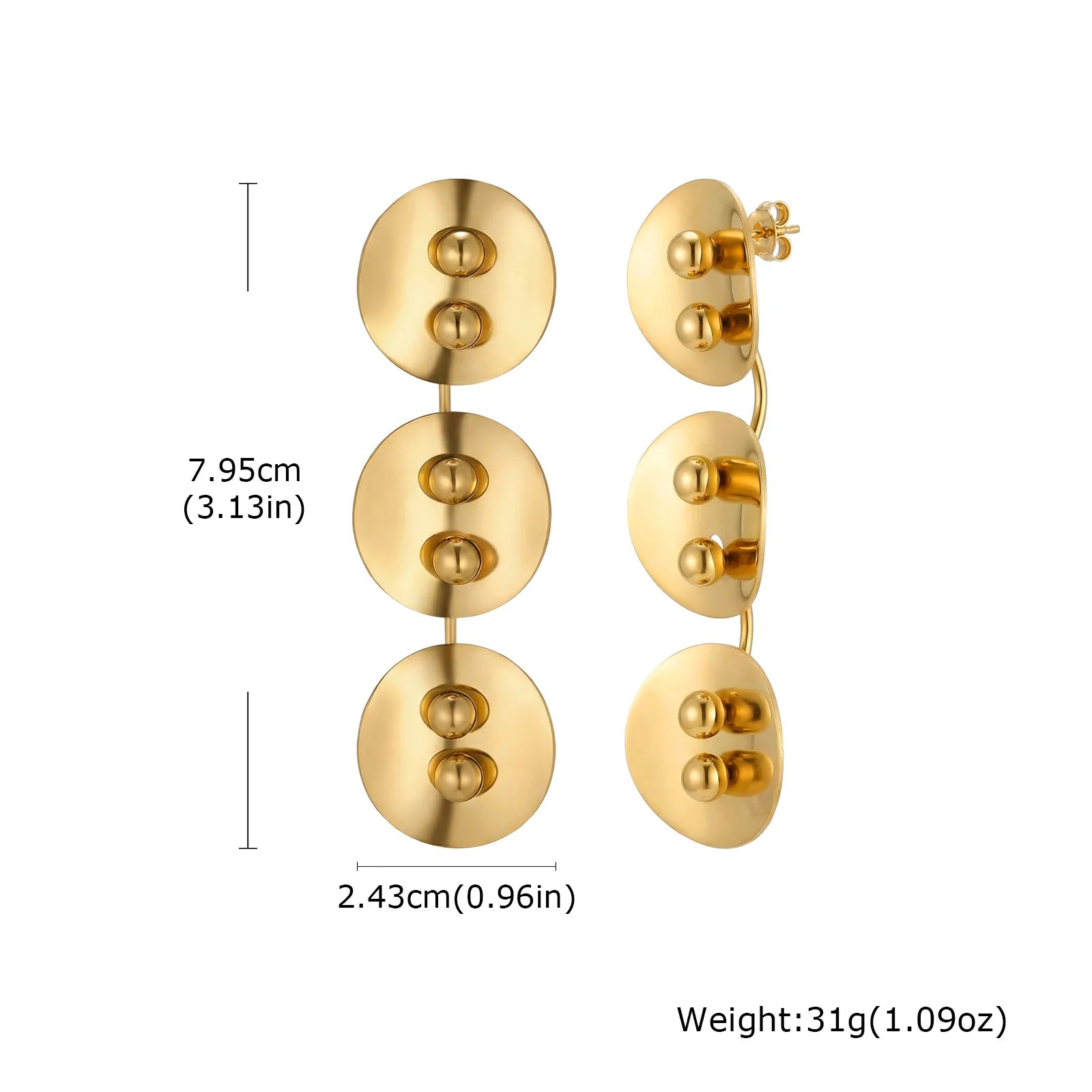 Stainless Steel Brushed Geometric Drop Earrings, 18K Gold Plated Irregular Dangle Earring Women, Minimalist Statement Jewelry