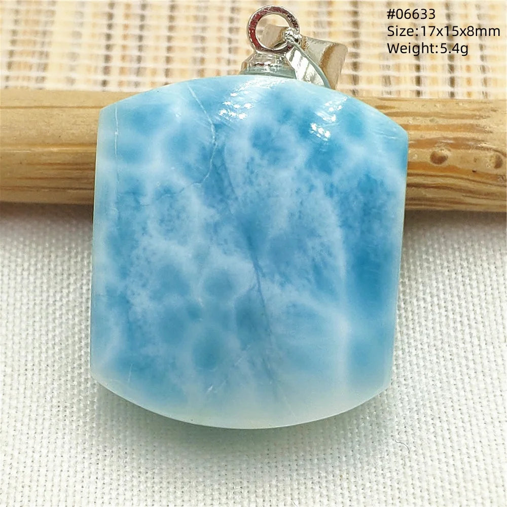 Natural Blue Larimar Heart Pendant Necklace Gemstone Women Men Larimar 17.5*19mm 18K Gold Love Larimar Fashion Jewelry AAAAAA