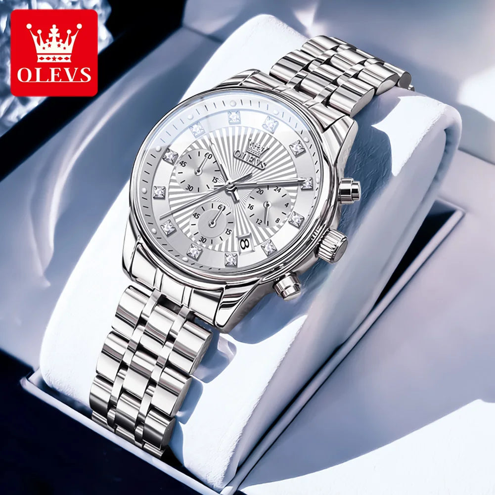 OLEVS 3669 Womens Watch Original Fashion Elegant Brand Quartz Watch Waterproof Luminous Quartz Date Watch For Women With Box