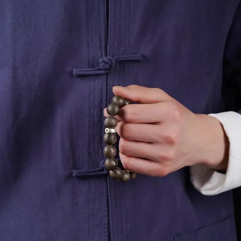 Natural Old Material Nha Zhuang Agarwood Buddha's Zodiac Good Luck Rosary Bracelet
