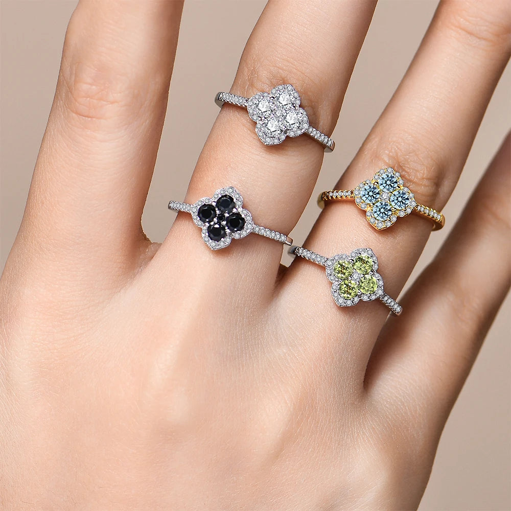 ATTAGEMS Classic Moissanite Rings for Women D Color VVS1 Real 925 Sterling Silver Engagement Wedding Party Exquisite FineJewelry