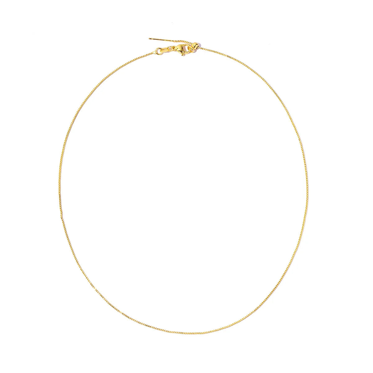 100pcs/lot 18k Gold Plated Removable Adjustable Box Chain Necklace For Women DIY Charm Pendant Jewelry Making Wholesale