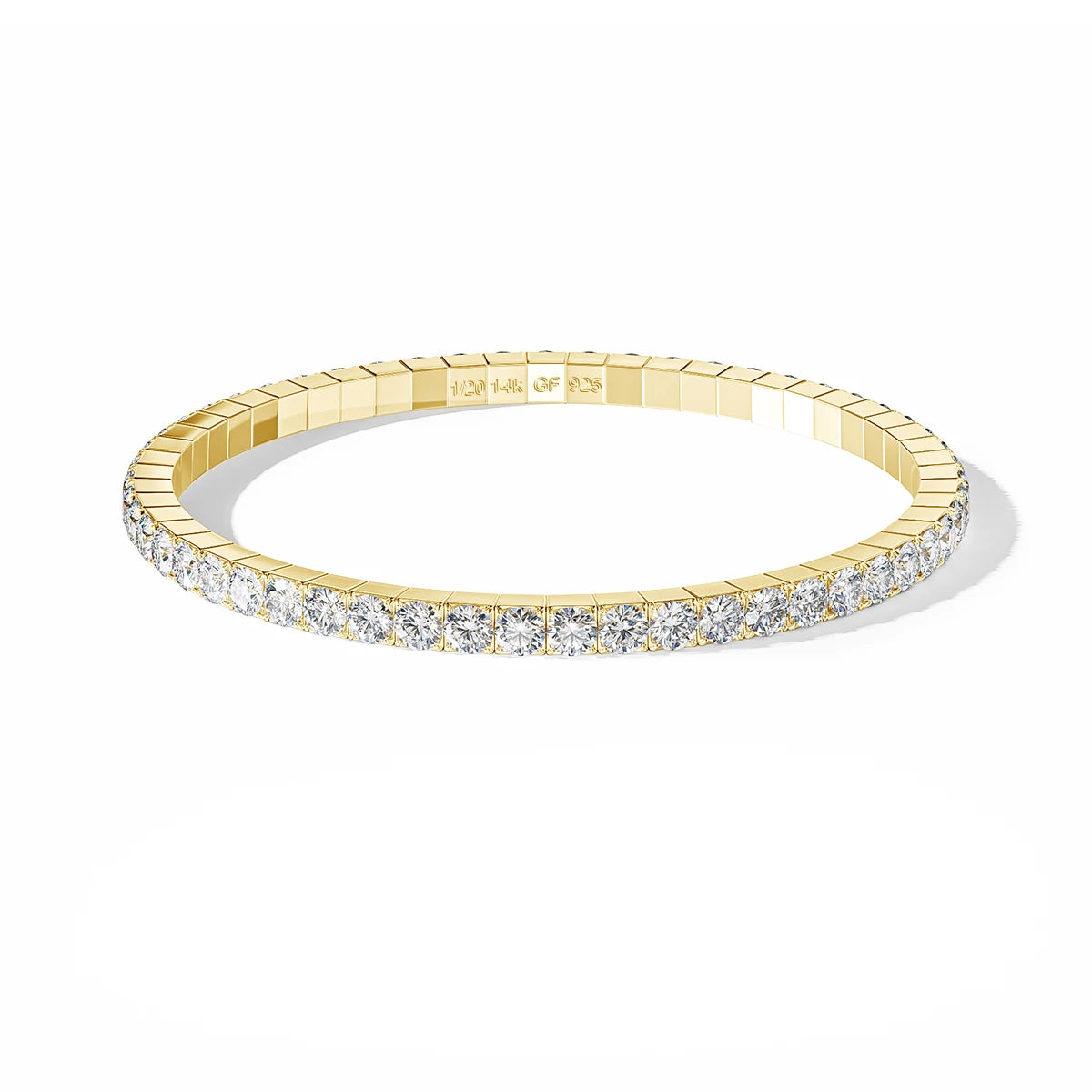 14K Gold Filled Moissanite Tennis Bracelet D Color VVS1 Lab Diamond Jewelry Stretch Rope Hand Chain Wedding Gifts for Women Man