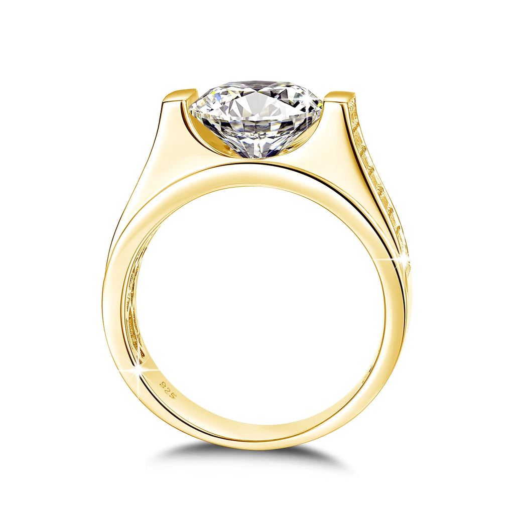 10mm 4ct Moissanite Ring For Men Gold With Certificate Chunky Hip Hop Jewelry With Stone High Quality Wedding Gift For Male Sale