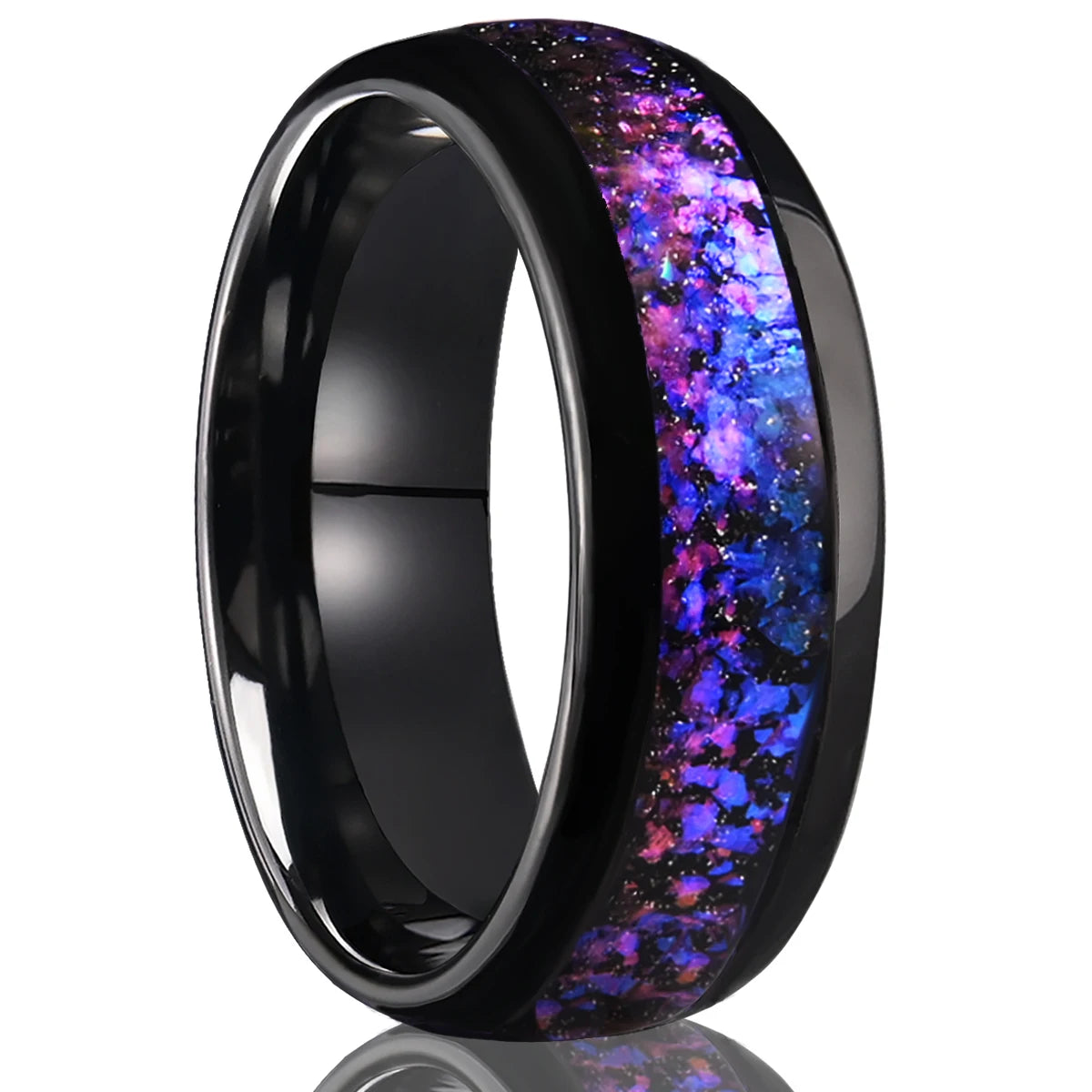 8MM/4MM Amethyst tungsten ring anillos bague homme pareja  compromiso fashion jewelry Men's wedding bands couple engagement ring