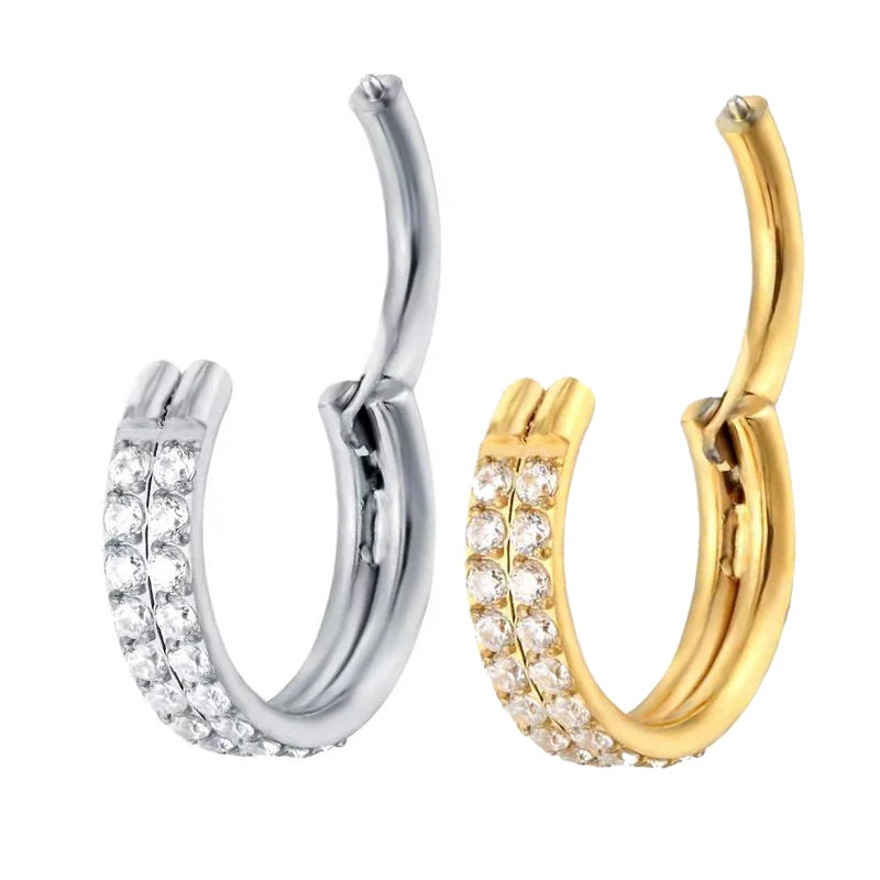 ASTM F136 Titanium Piercing Hinged Segment Septum Hoop Nose Rings Clicker Ear Cartilage Tragus Helix Conch Body Jewelry Earrings