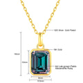 18K Gold 4CT Lab Grown Ruby Sapphire Necklace Au750 Lab Grown Emerald Pendant 100% Genuine for Women Man Anniversary Fine Jewelr