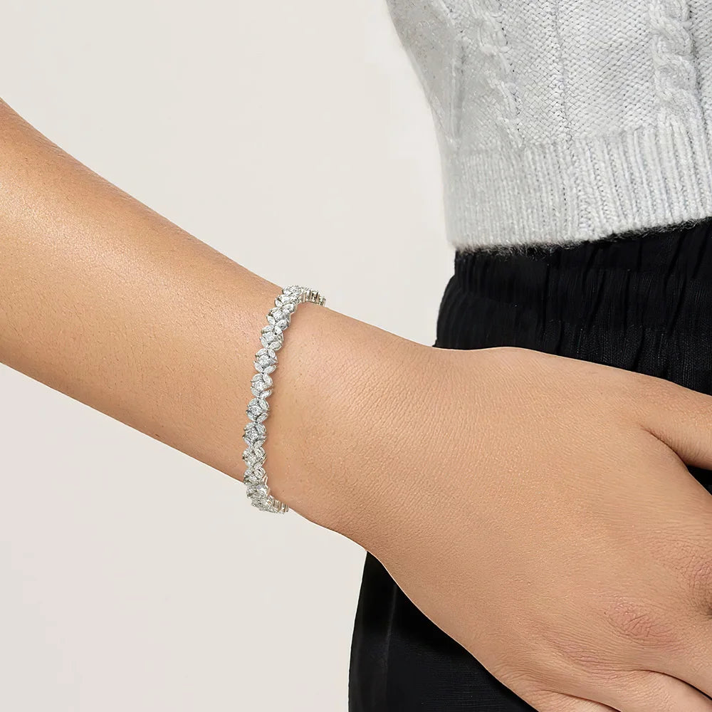 Serenity D Color Butterfly Shape Moissanite Tennis Bracelet For Women Man S925 Sterling Silver Sparkling Hand Chain Fine Jewelry