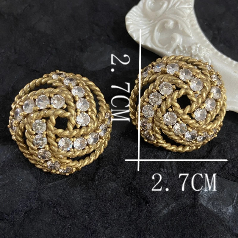 Fashion Jewelry Vintage Temperament Geometric Stud Earrings For Women Female Gifts Delicate Design Ear Accessories Hot Selling