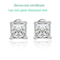 Smyoue Princess Cut 0.4-5CT Moissanite Stud Earrings for Women Men VVS Simulated Diamond Ear Studs 925 Sterling Silver Jewelry