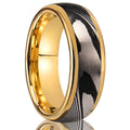 8MM Gold Color Damascus steel ring for man fashion jewelry Men's wedding bands engagement Promise rings Fine gifts Comfort Fit