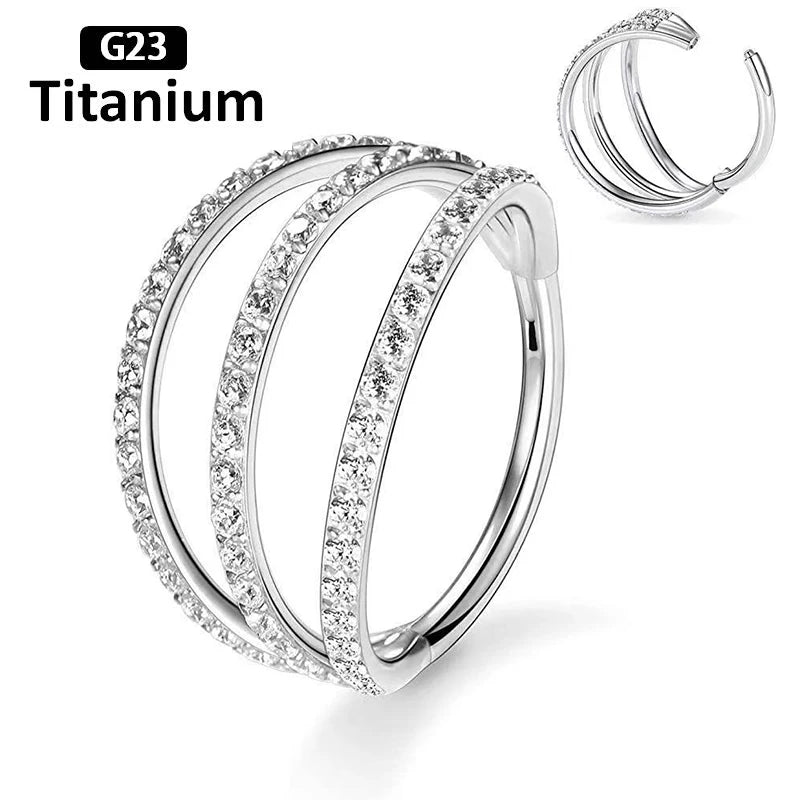 ASTM F136 Titanium Piercing Hinged Segment Septum Hoop Nose Rings Clicker Ear Cartilage Tragus Helix Conch Body Jewelry Earrings