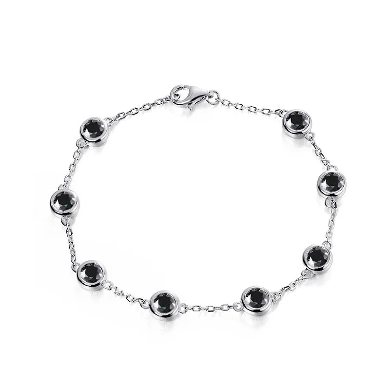 TBCYD 4mm D Color VVS1 Real Moissanite Chain Bracelets 2.4CT Moissanite GRA S925 Silver Wedding Party Hand Jewelry For Women